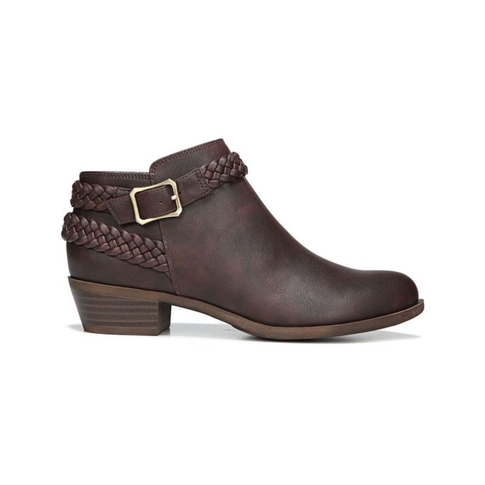 LIFE STRIDE VELOCITY Womens Brown Adriana Round Toe Block Heel Booties 8 M